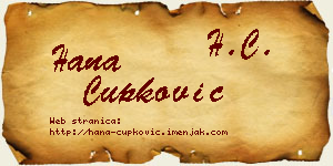 Hana Čupković vizit kartica